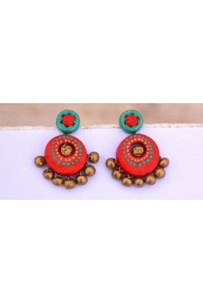 Handpainted Terracotta Jewellery – Ear rings Handpainted Terracotta Jewellery – Ear rings